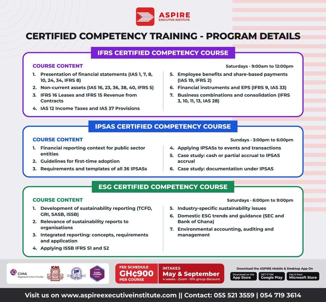Executive Training Highlights & Schedule Page 1