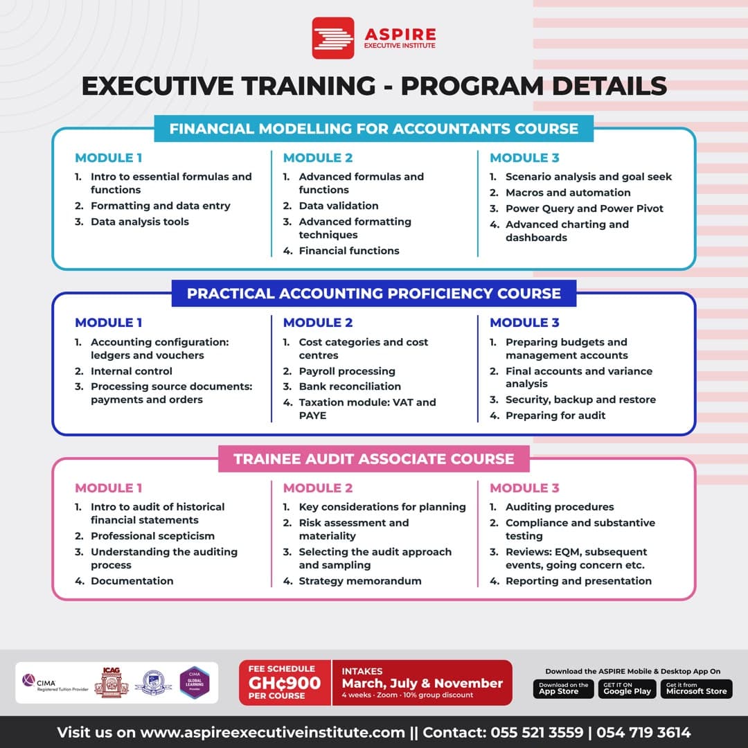 Executive Training Highlights & Schedule Page 2